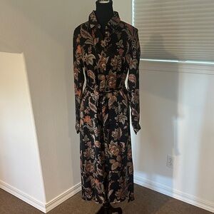 Paparazzi Black and Multicolor Floral Long Sleeve Dress